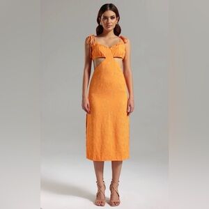Orange Midi Dress